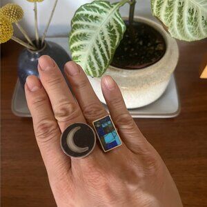 Pippa Smalls 18K Gold Vermeil Lapis Turquoise Square Ring